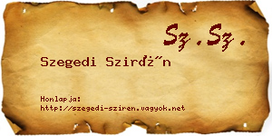 Szegedi Szirén névjegykártya